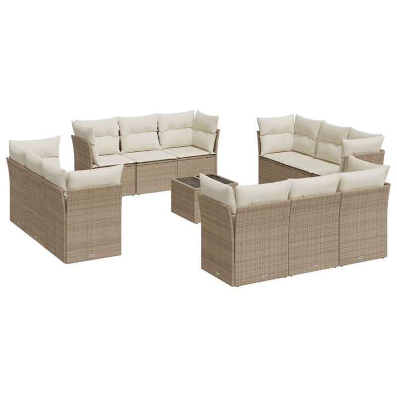  Ensemble de canapé de jardin beige, Beige