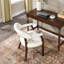Chaise de salle à manger à accoudoirs touffetés LUMera, blanc crème-106905280-106905285