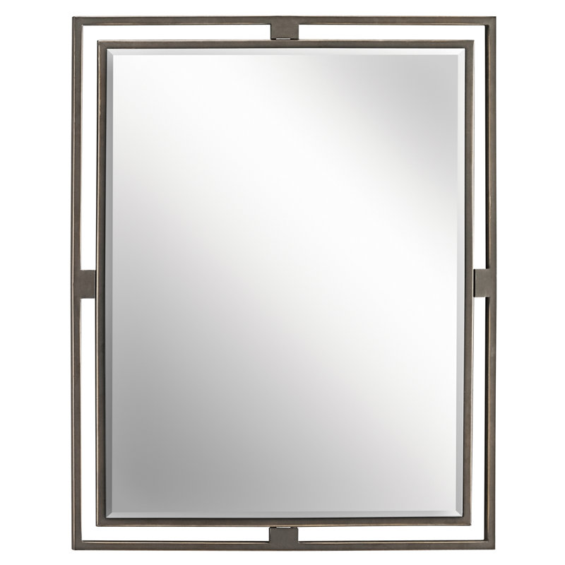 Miroir biseauté moderne et contemporain Chesire, Bronze vieilli