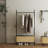 Paloma Modern Open Hanging Closet with Storage Upholstered in Linen Weave in Light Oak