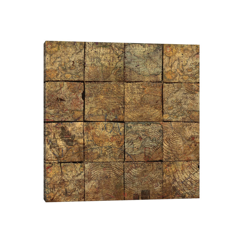 Deconstruction (Map Squares) by Diego Tirigall - Wrapped Canvas Gallery-Wrapped Canvas Giclée, 30.48 cm H x 30.48 cm W