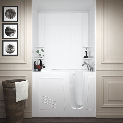 Bain tourbillon de 53 po x 30 po avec robinet, lumière, radiateur et siège intégré Ashton