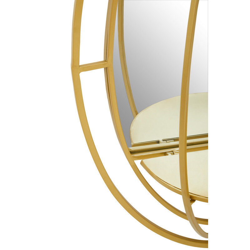Alfons Metal Oval Mirror, Gold