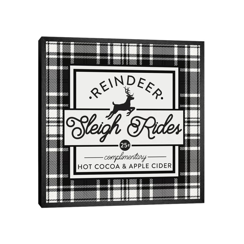 Plaid Holidays III - Print on Canvas, Black Framed, 66.04 cm H x 66.04 cm W