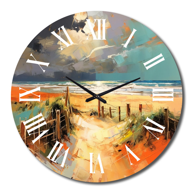 Horloge murale en métal Beach I, Très grand
