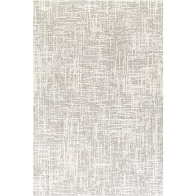 Tapis abstrait gris clair / ivoire Baucom