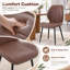 Ensemble de 4 chaises de salle à manger modernes rembourrées en cuir PU avec pieds en métal-451307520-451307646