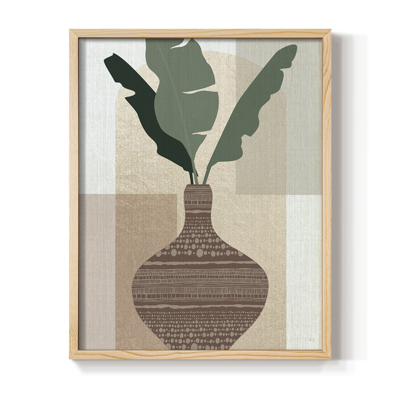 Lindos II Framed Print - Solid Wood, Natural, 11" H x 9" W