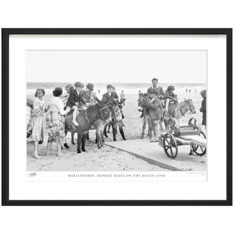 Mablethorpe, Donkey Rides On The Beach C1950 - Single Picture Frame Print, 43.5cm H x 53.4cm W