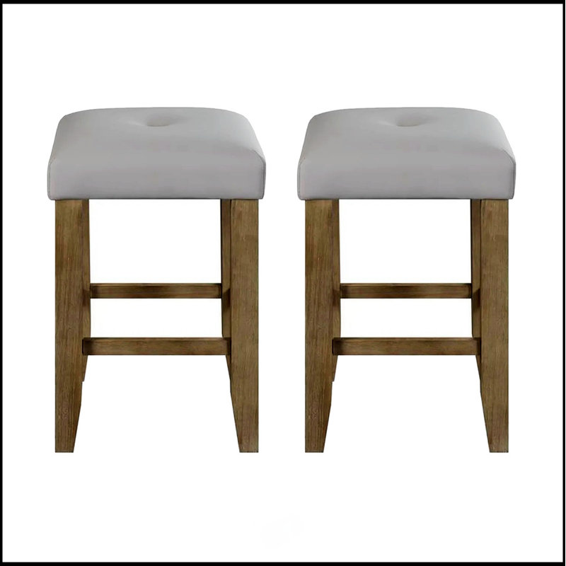 Ensemble de 2 tabourets à hauteur de comptoir revêtus de similicuir