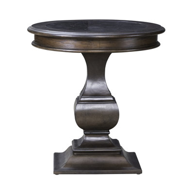  Dillmon Round End Table w/ Blue Stone Insert Top