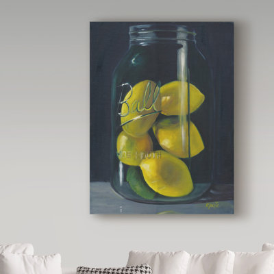 'Lemons' Oil Painting Print on Wrapped Canvas