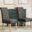 Chaise parsons capitonnée en bois massif Habit, ensemble de 2, gris anthracite-1159605711