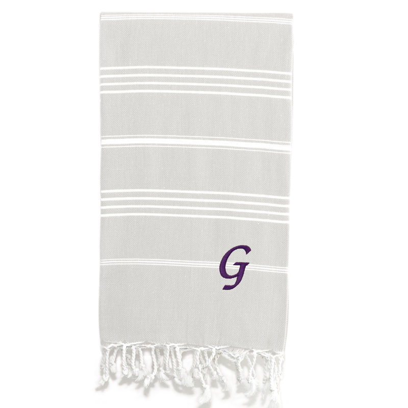 Serviette de plage 100% coton Pestemal Lucky, Crème / Blanc, G