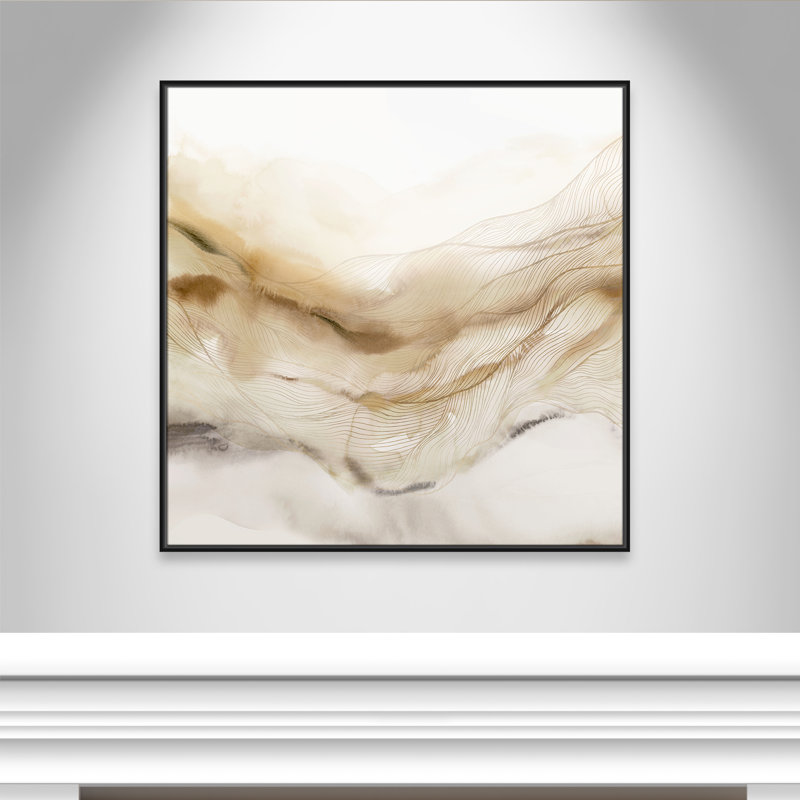 «Line Haze I» par Isabelle Z, H 41,5 po x l 41,5 po, Noir