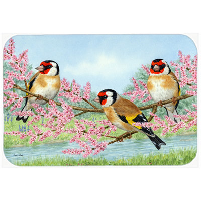 Caroline's Treasures European Goldfinch Glass Cutting Board