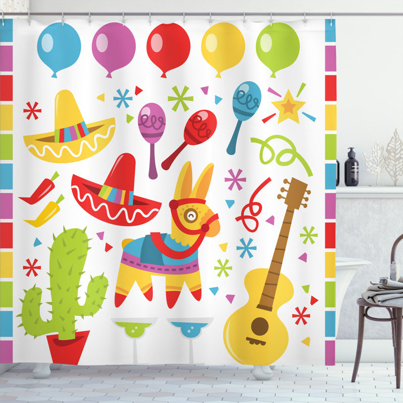 Shower Curtain with Hooks Included, 70" H x 69" W