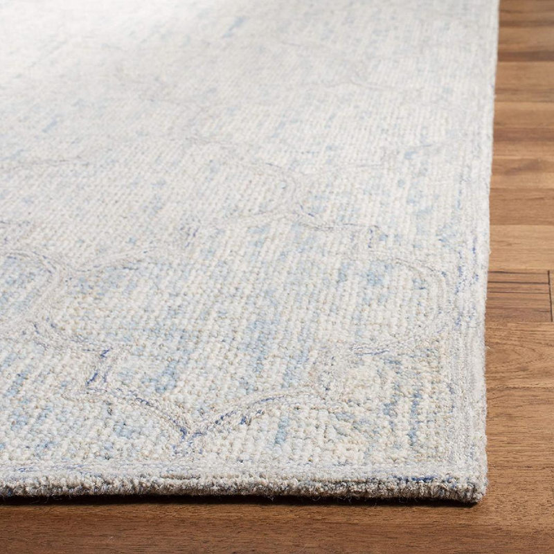 Swanner Hand Tufted Wool Geometric Rug, Square 6'