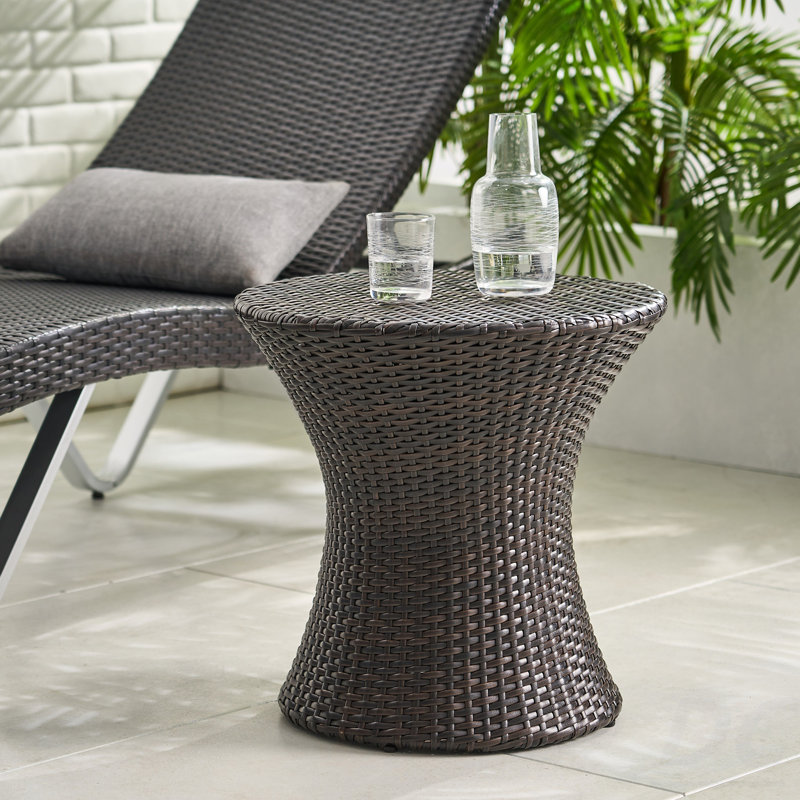 Table de bout 19 po (sans plateau en verre), brun, table de bout Kono