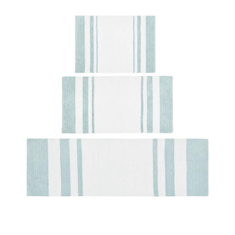 Reversible Bath Rug, Aqua, Rectangle 2'3" x 3'9"