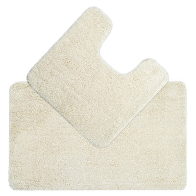 Allviya 2 Piece Bath Mat and Pedestal Mat Non Slip