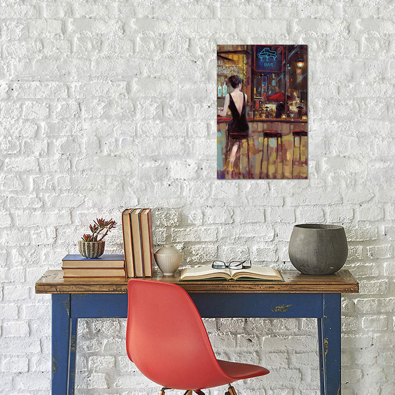 Piano Bar by Ruane Manning - Wrapped Canvas Giclee Art Print, 66.04 cm H x 45.72 cm W x 1.91 cm D