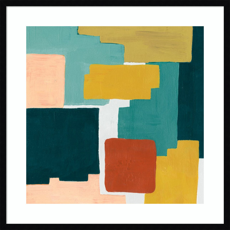 «Block Abstract II» par Grace Popp - reproduction de photo encadrée sur papier, H 33 po x l 33 po, Papier encadré en noir