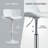 Modern Gray PU Leather Bar Stools Set of 2 with Swivel, Height Adjustment, and Ergonomic Back-1352299256