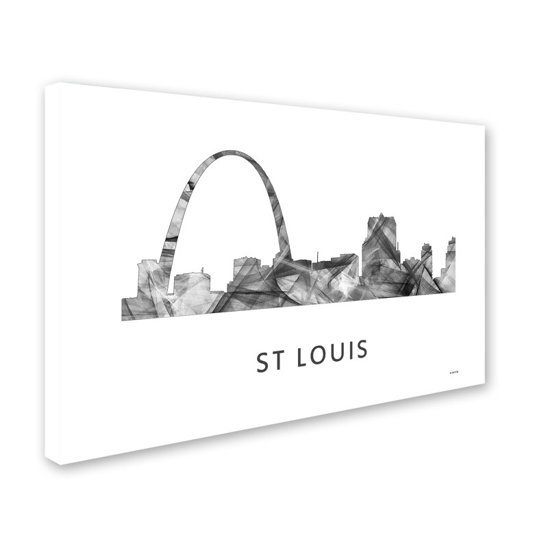 « gateway arche st louis horizon wb-bw », impression sur toile tendue, H 22 po x l 32 po x P 2 po