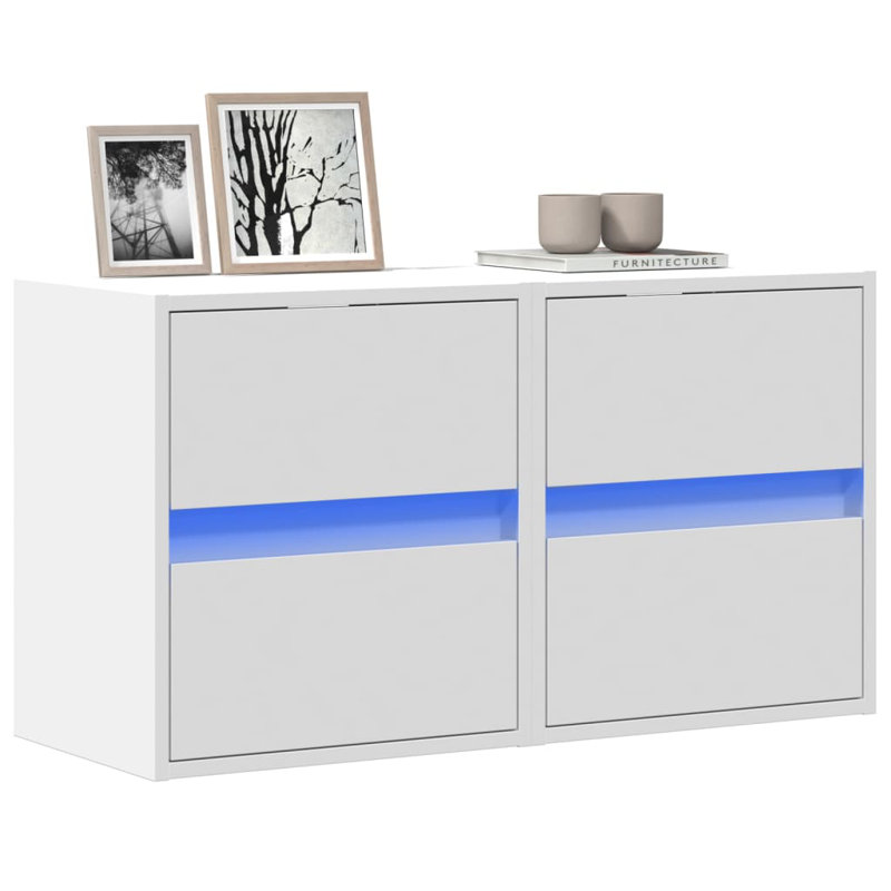 Damylah TV Stand for TVs up to 24", Highgloss Sand Grey