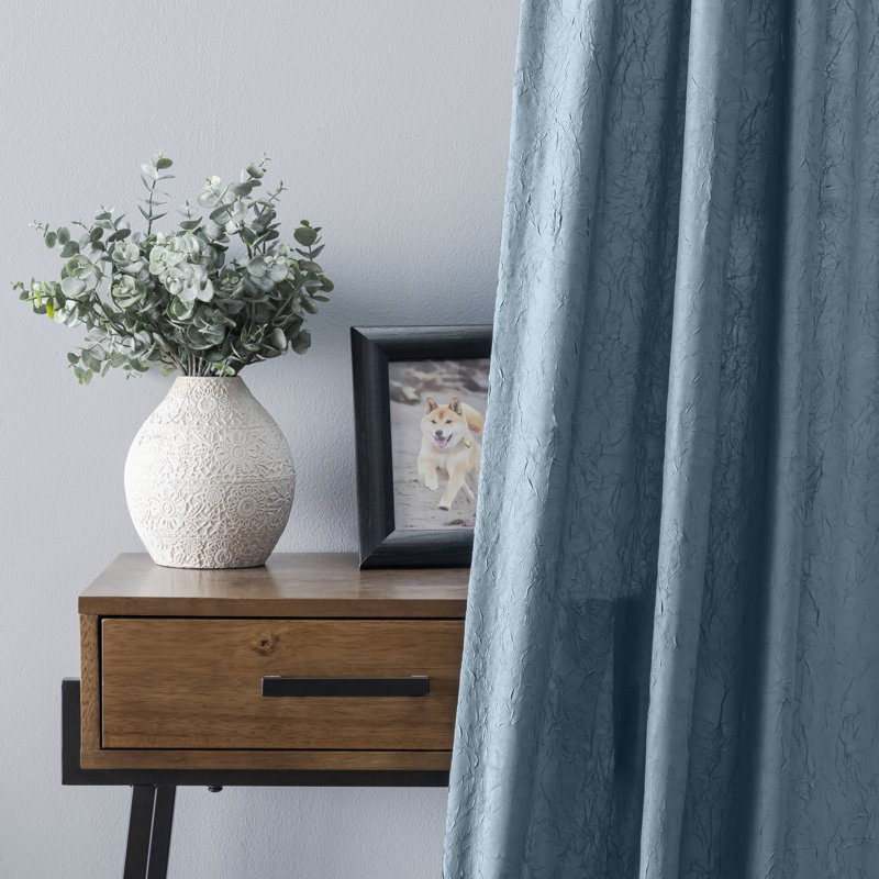 Paulisha Semi Sheer Single Panel, 48" W x 63" L, Blue