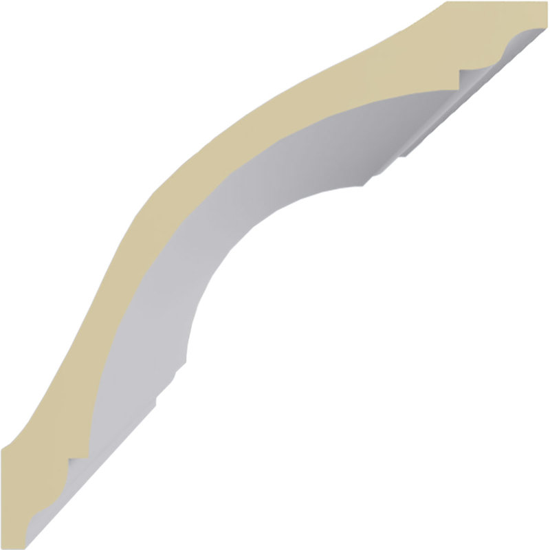 Primed White Polyurethane Geometric Crown Moulding Sample