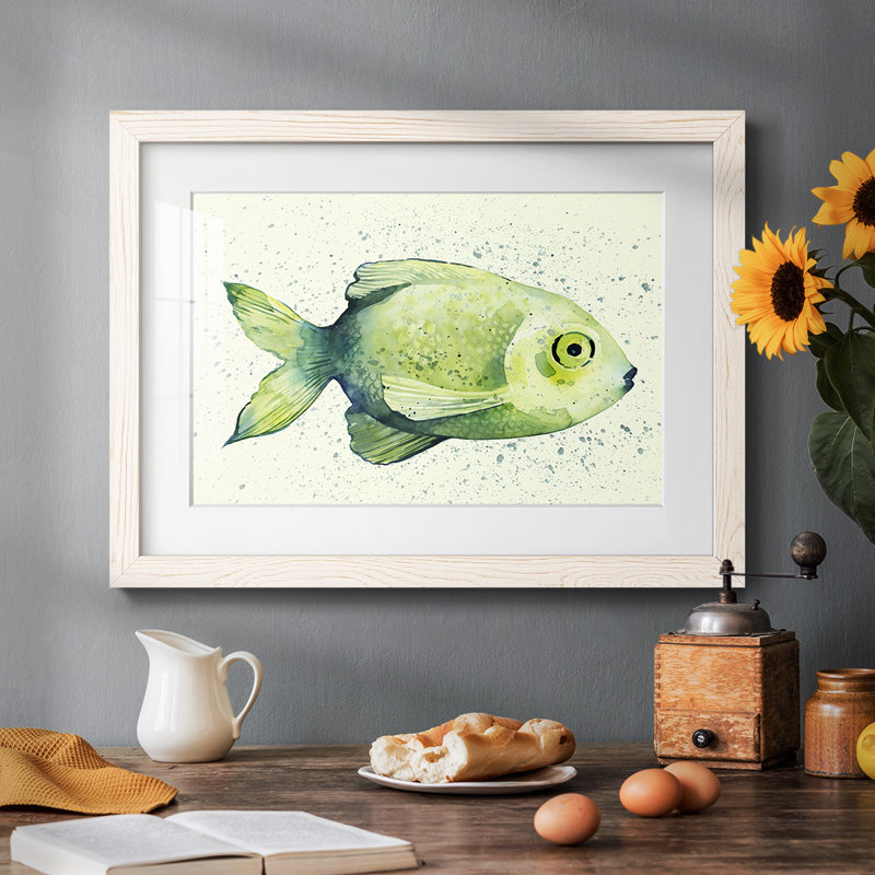 " Speckled Freshwater Fish II ", White, 28" H x 42" W x 1.5" D