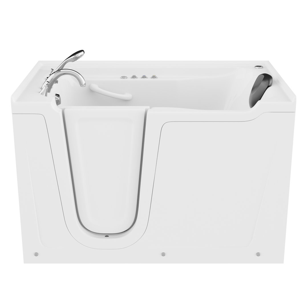 Crescendo 59.75'' x 35.875'' Walk-in Fiberglass Bathtub with Faucet Therapeutic Tubs Drain 
