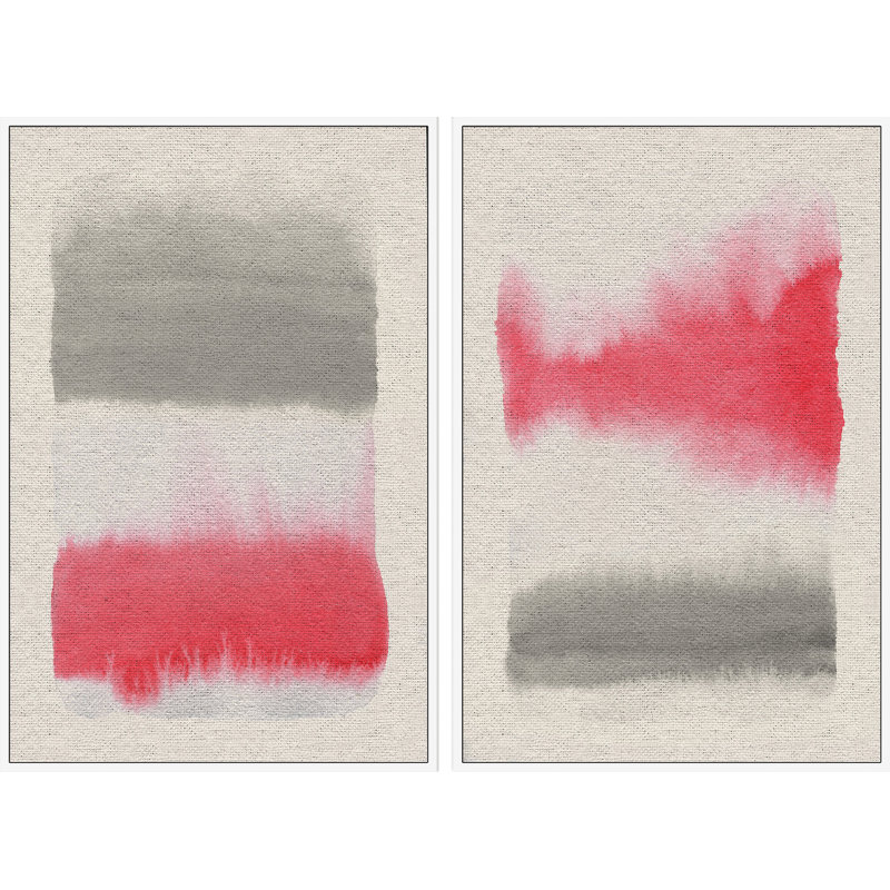 «Pink and Grey II Diptych», ensemble de 2 reproductions sur toile, H 30 po x l 20 po x P 1,5 po