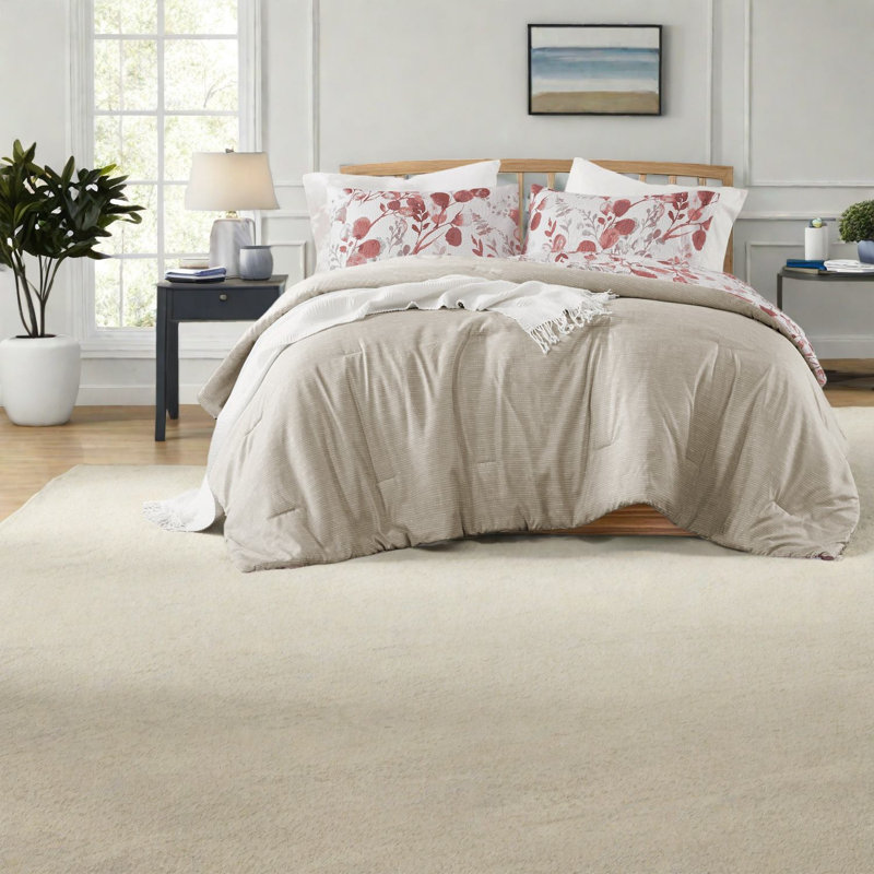 de literie à motif floral en microfibre, conception botanique, parfaite pour les chambres confortables