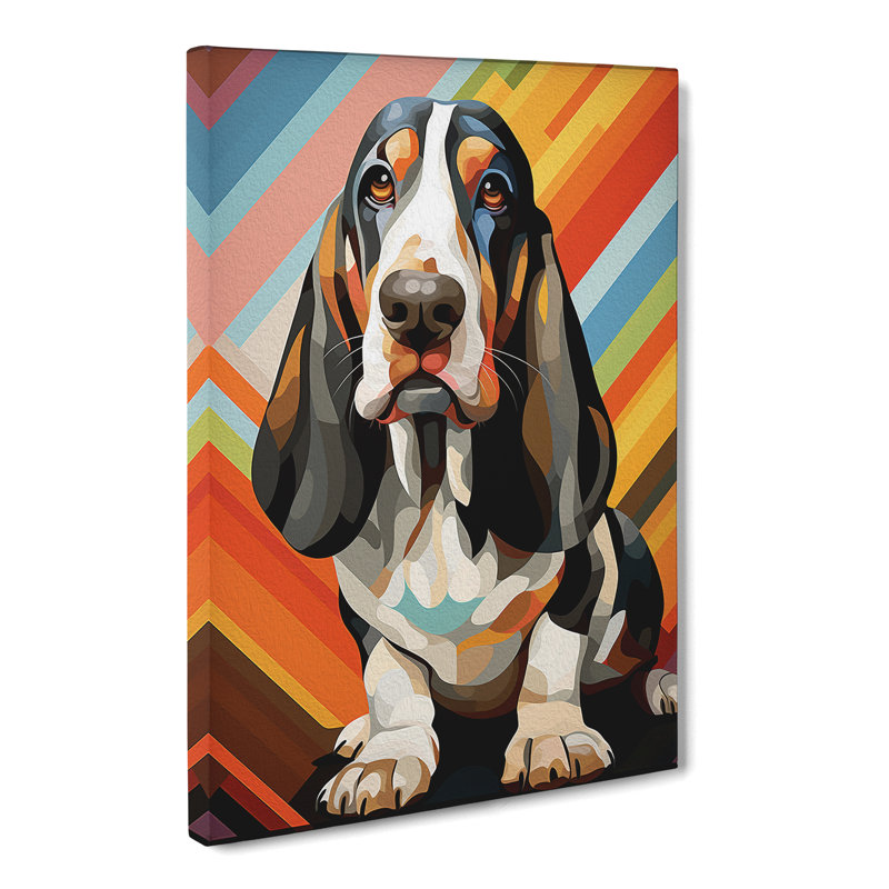 Basset Hound Op - Wrapped Canvas, 50cm H x 35cm W x 3cm D