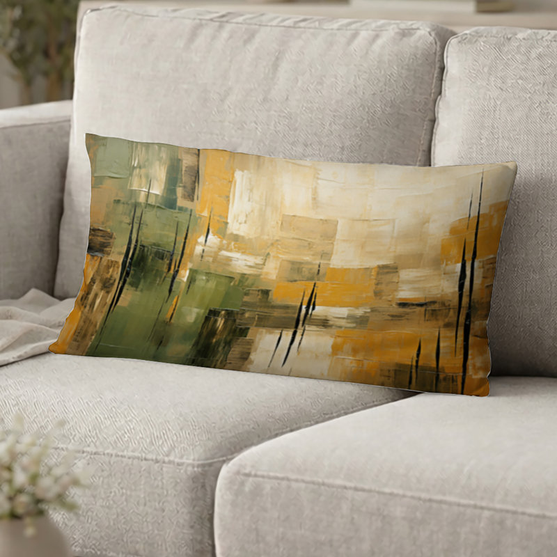 Coussin décoratif imprimé Tachisme, H 12 po x l 20 po