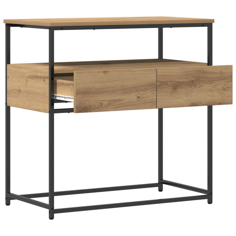 Console avec tiroir vidaXL chêne artisanal 29,53 po x 15,75 po x 29,53 po, Chêne artisanal