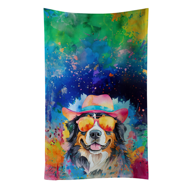 Serviette de cuisine bouvier bernois Hippie Dawg