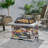 28" Concrete Wood Burning Outdoor Fire Pit Table with Lid - Stone Gray-107089614