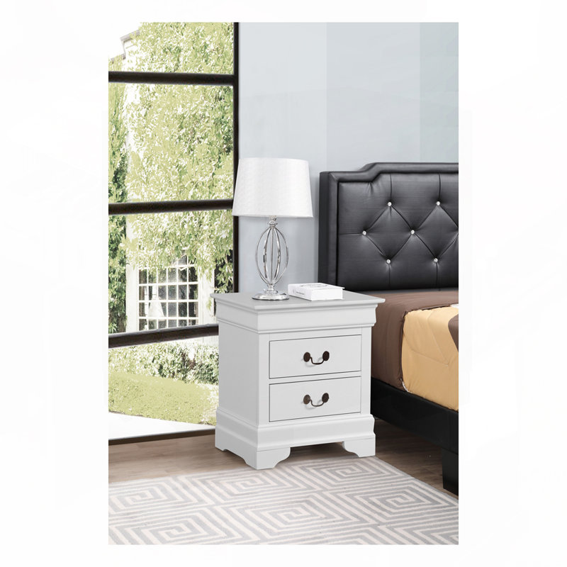 Table de chevet traditionnelle, Blanc