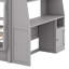 Lit superposé multifonctionnel avec bureau, tablettes de rangement et tiroirs-1302740808