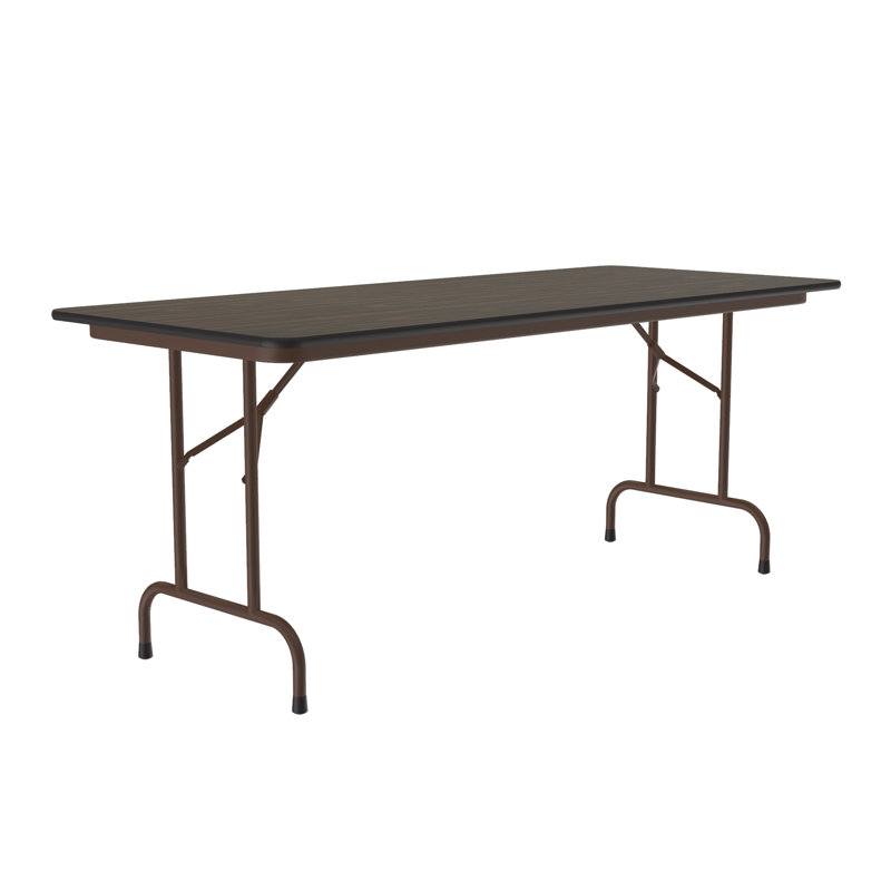 Rectangular Portable Folding Table, Dark Brown/Brown, 29" H x 72" L x 24" D