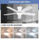 46" 5-blade Low Profile Ceiling Fans With Lights And Remote/App