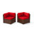 Mecayla 10 Person Wicker Outdoor Modular Sectional Seating Group With Cushions-322533290-331295557