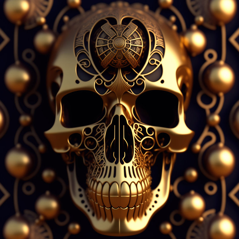 Ornate Skull par Stephen Chambers - Photographie sur toile tendue, H 15 po x l 15 po x P 1,5 po