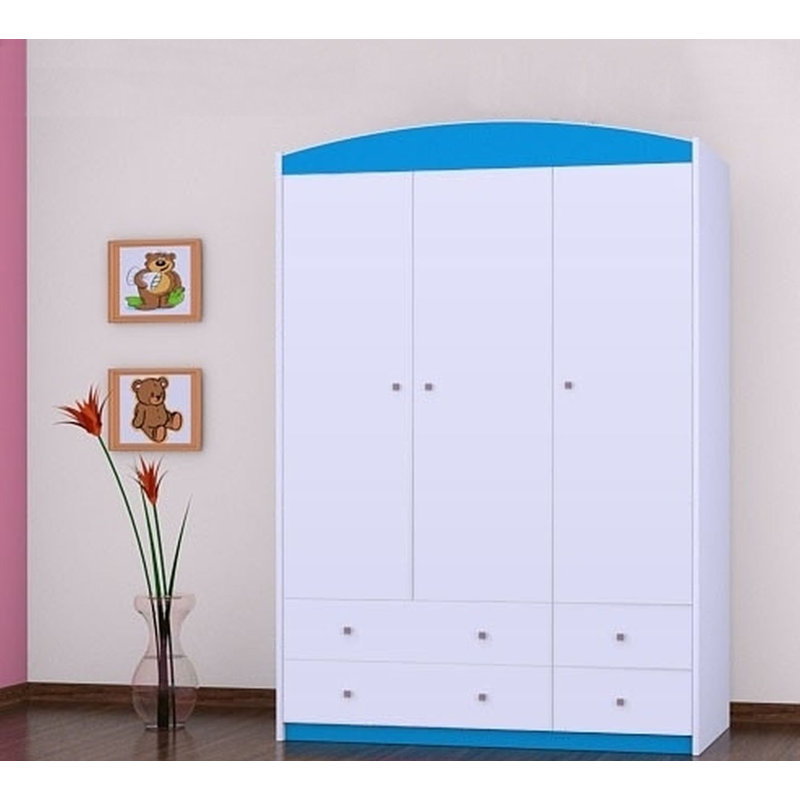 Worrell 3 Door Wardrobe, Blue