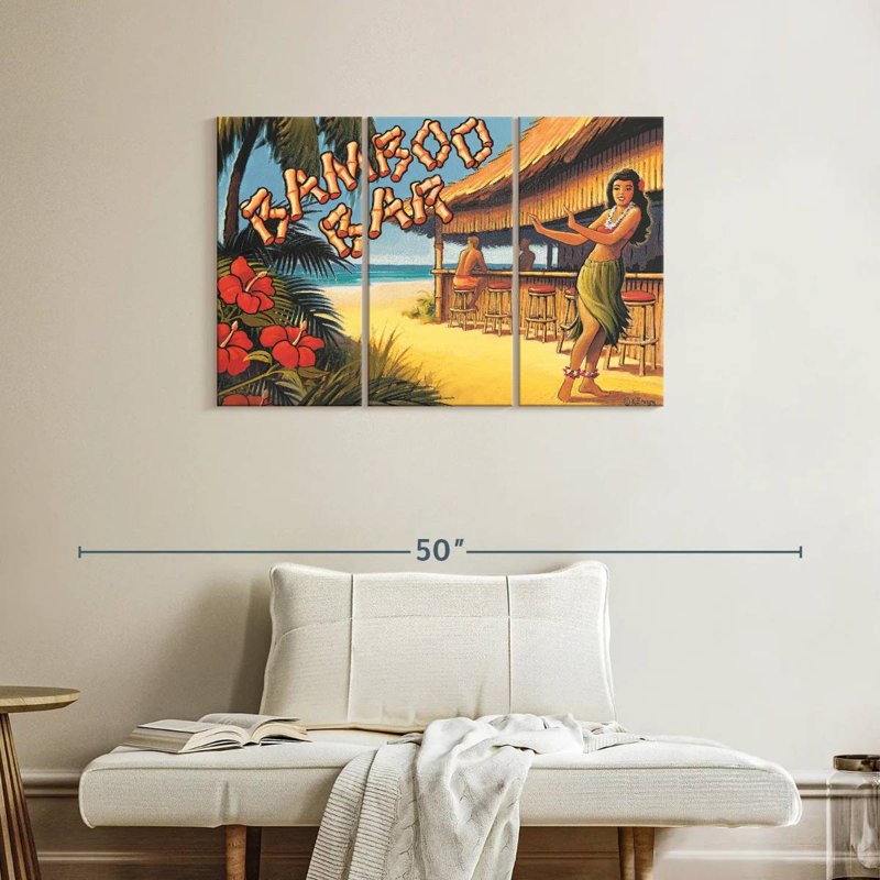 Gillard Bamboo Bar Hawaii, H 24 po x l 38 po