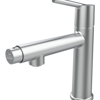 Single Handle Bathroom Faucet For 1 Or 3 Holes ,Fountain And Flow Mode Two-In-One Function,Deck Mount Laundry Vanity Sink Faucet With Two 9/16" Hoses